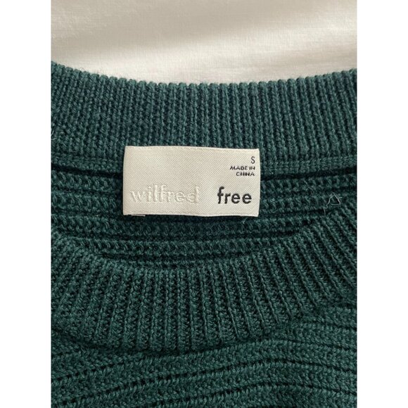 Aritzia Wilfred Cropped Merino Wool Forest Green Sweater Small - Picture 4 of 5